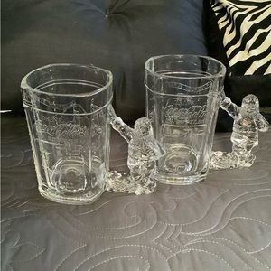 Vintage Coco Cola mugs with Santa handle,X2 RARE Find
